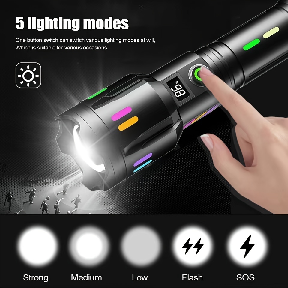 SPECTRE : Lampe torche LED, rechargeable, 250 lm 5W, avec zoom