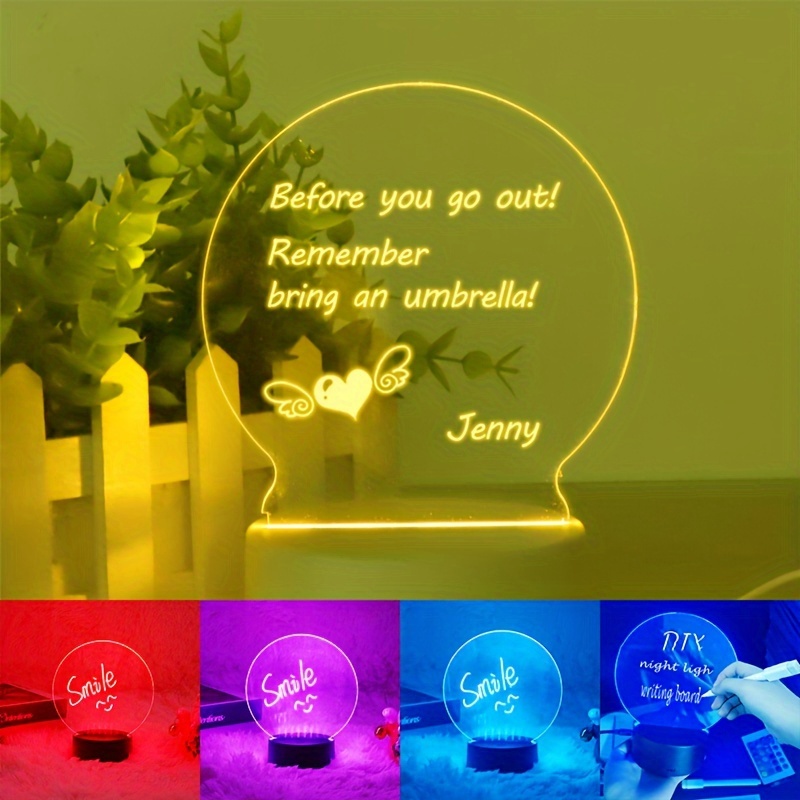 Kid Gifts Custom DIY Blank 3D Acrylic Night Light Wooden Base LED