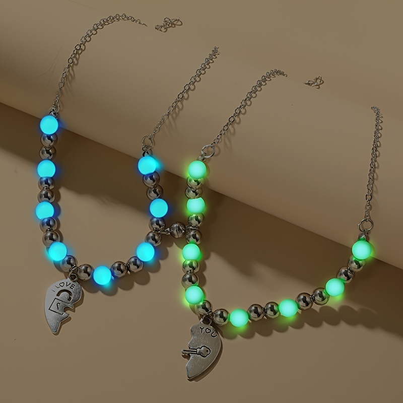 Lock & Key Shape Pendant Necklace Inlaid Shiny Zircon Punk Style