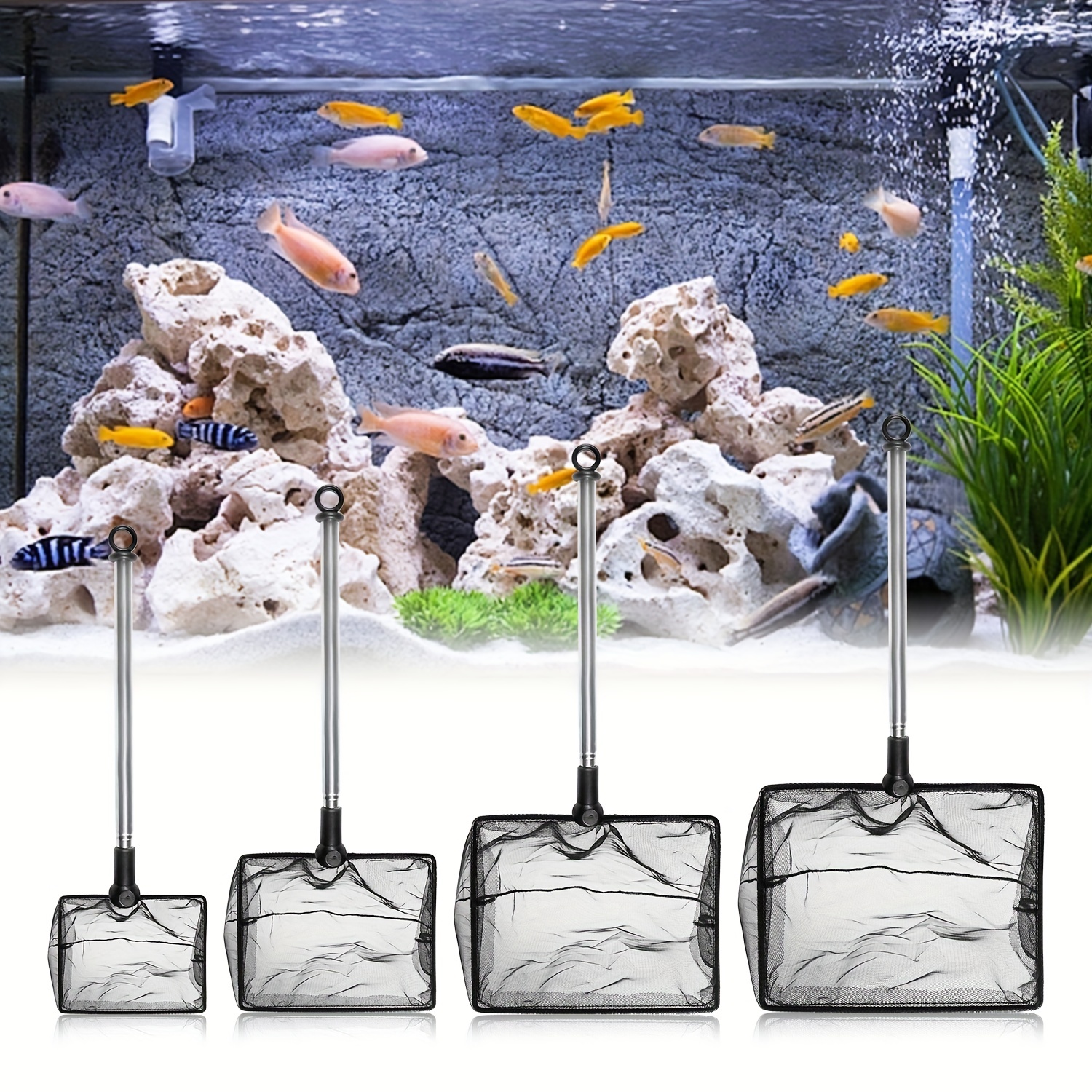 Fishing Net Durable Stainless Steel Aquarium Fish Net with