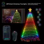 luz de de navidad led inteligente de 7 pies, animado de varios colores con 400 leds, control remoto y de aplicación, sincronización de , 12 , uso interior/exterior, impermeable, micrófono incorporado, alimentación de 110v-130v, enchufe de . uu., inalámbrico, pilas de botón no recargables