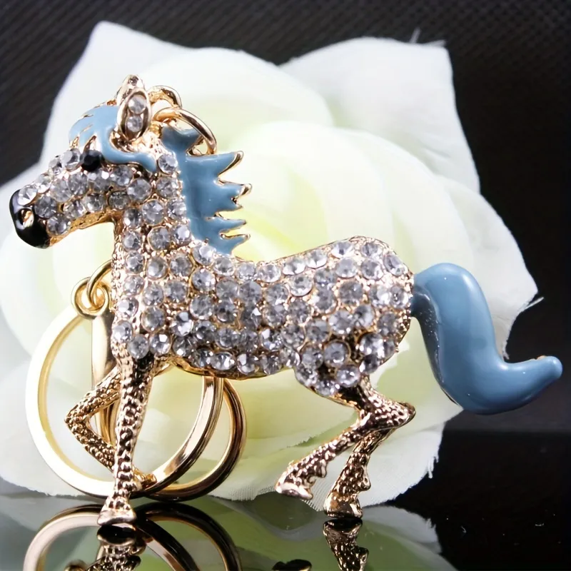 Artificial Diamond Studded Horse Keychain Pendant Creative Keychain,  Backpack Pendant, Bag Charms, Birthday Gifts, Party Favors - Temu