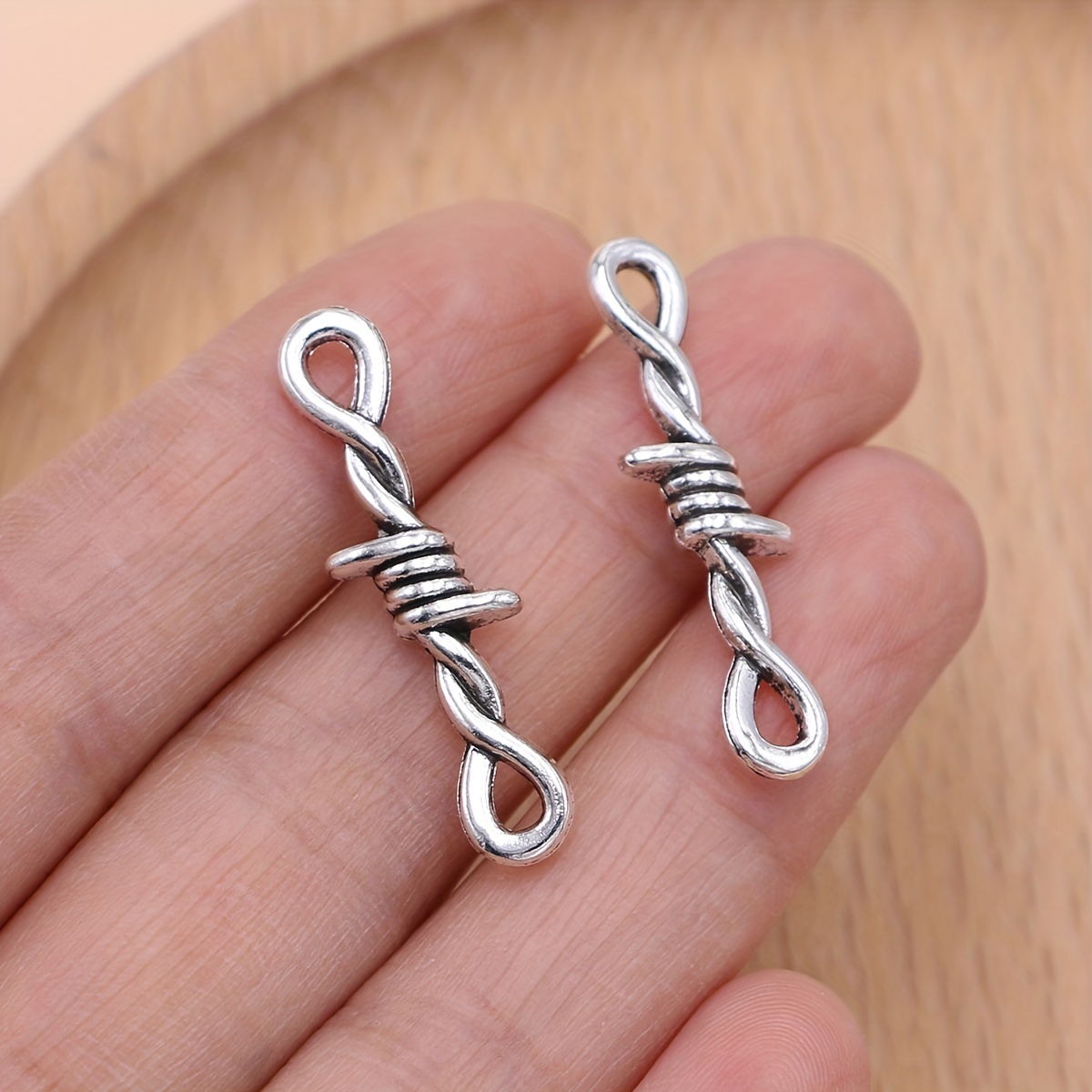 Barbed Wire Connection Charms - Chain Choker Connectors Jewelry Making  Supplies