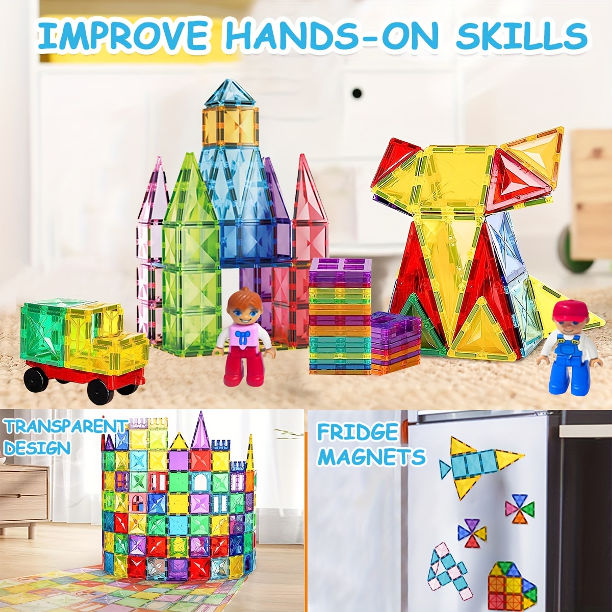 DIY Mini Tile Fridge Magnet Arts and Crafts Kit Gifts for Kids Girls Boys Ages