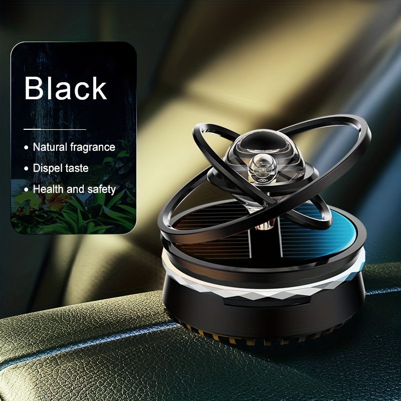  Auto Snap Aluminum Alloy Solar Power Car Aromatherapy Air  Freshener-Interstellar Suspension Double Ring Fascinating Aroma Diffuser  (Black) : Automotive