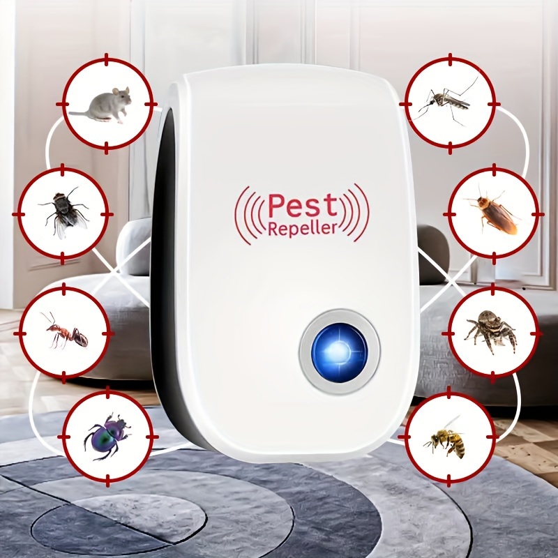 Pest Repeller Electronic Plug in Indoor Sonic Repellent pest Control for  Bugs Roaches Insects Mice Spiders Mosquitoes
