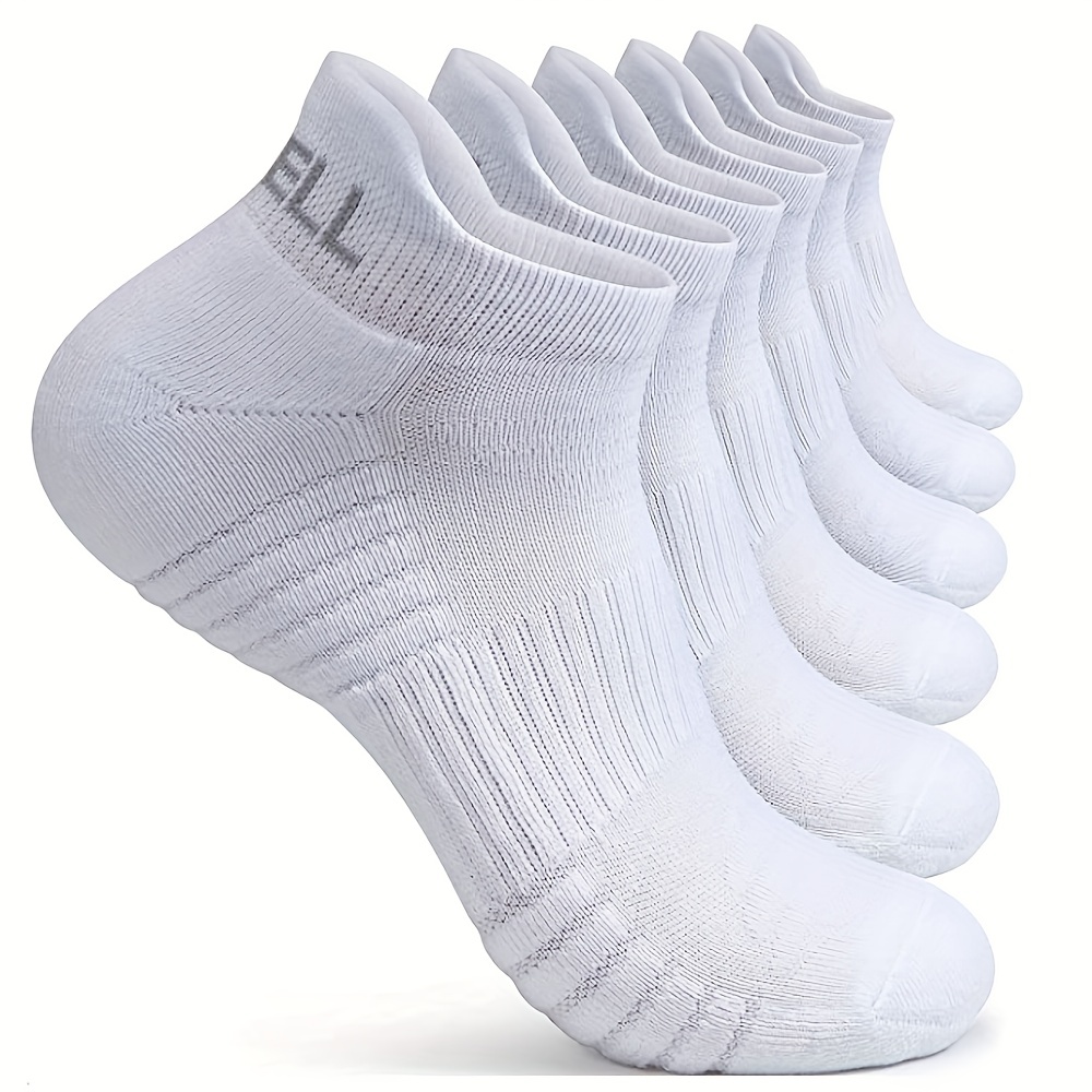 6 pairs of mens athletic running socks cushioned low cut moisture wicking assorted colors