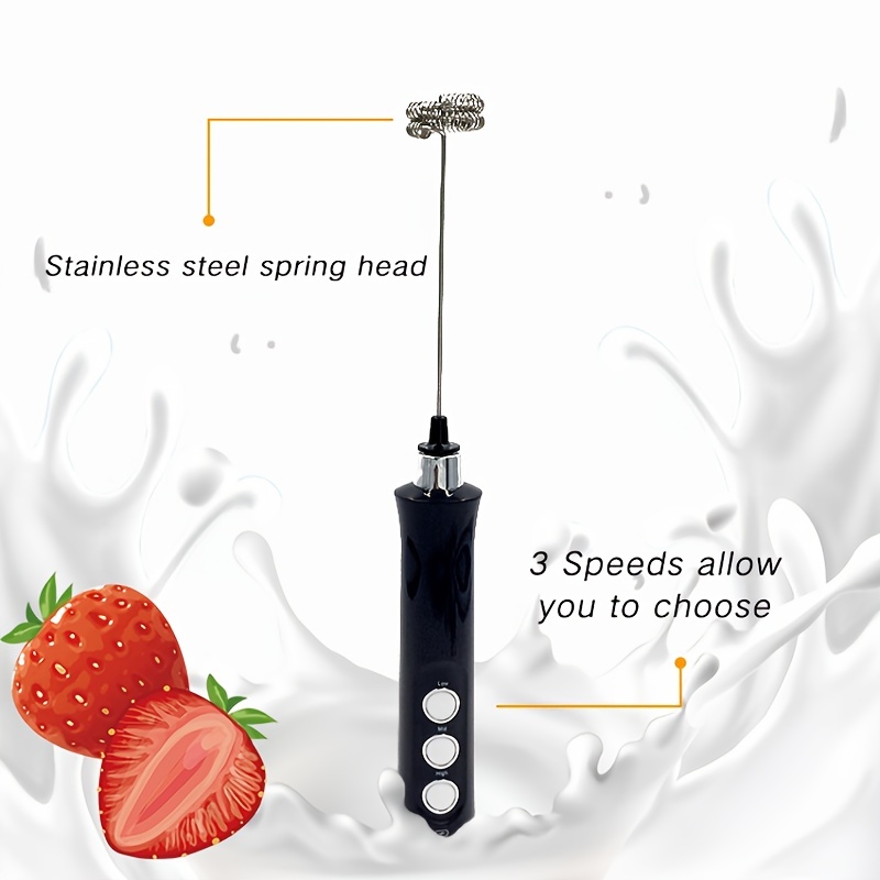 Wireless Rechargeable Electric Milk Frother - 3 Speeds, Handheld Foam Maker  For Latte, Cappuccino, Hot Chocolate - Usb Rechargeable, Coffee Whisk Drink  Foam Mixer - Convenient And Easy To Use - Temu