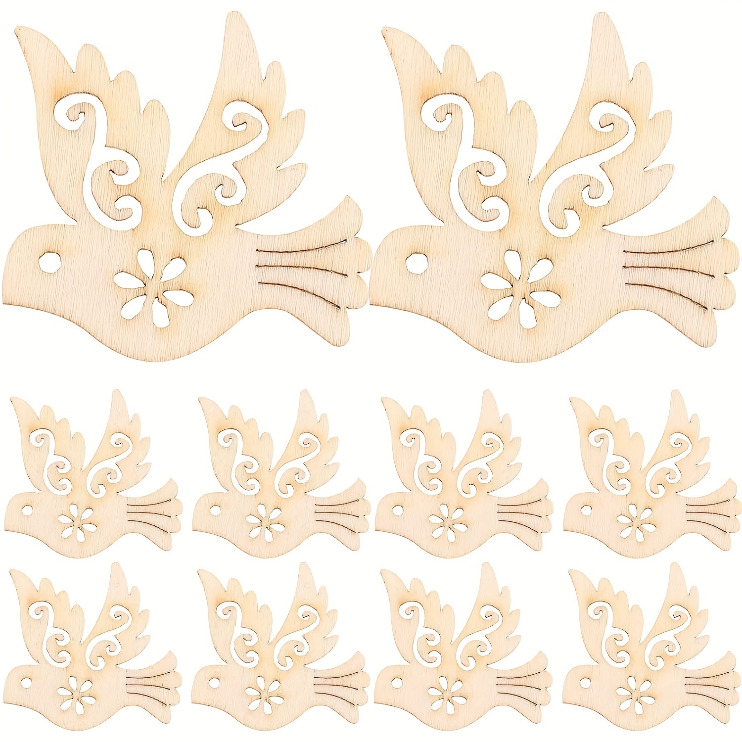Wood Floral Cut Out, Flower Shapes, Wooden Floral Pattern for Wood Signs,  Wood Flowery Cutout, Wood Blanks Shapes for Crafts, Unfinished DIY 