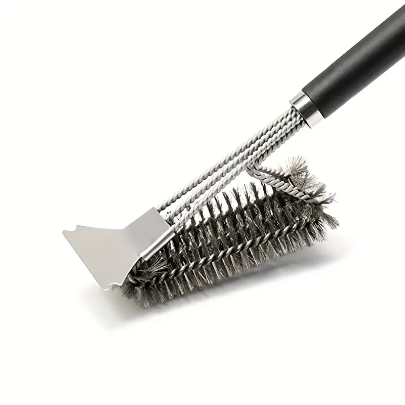 Grill Brush With Scraper, Stainless Steel Bbq Grill Cleaning Brush, Barbecue  Bbq Tool, Kitchen Gadgets, Kitchen Accessories, Home Kitchen Items, Outdoor  Decor - Temu
