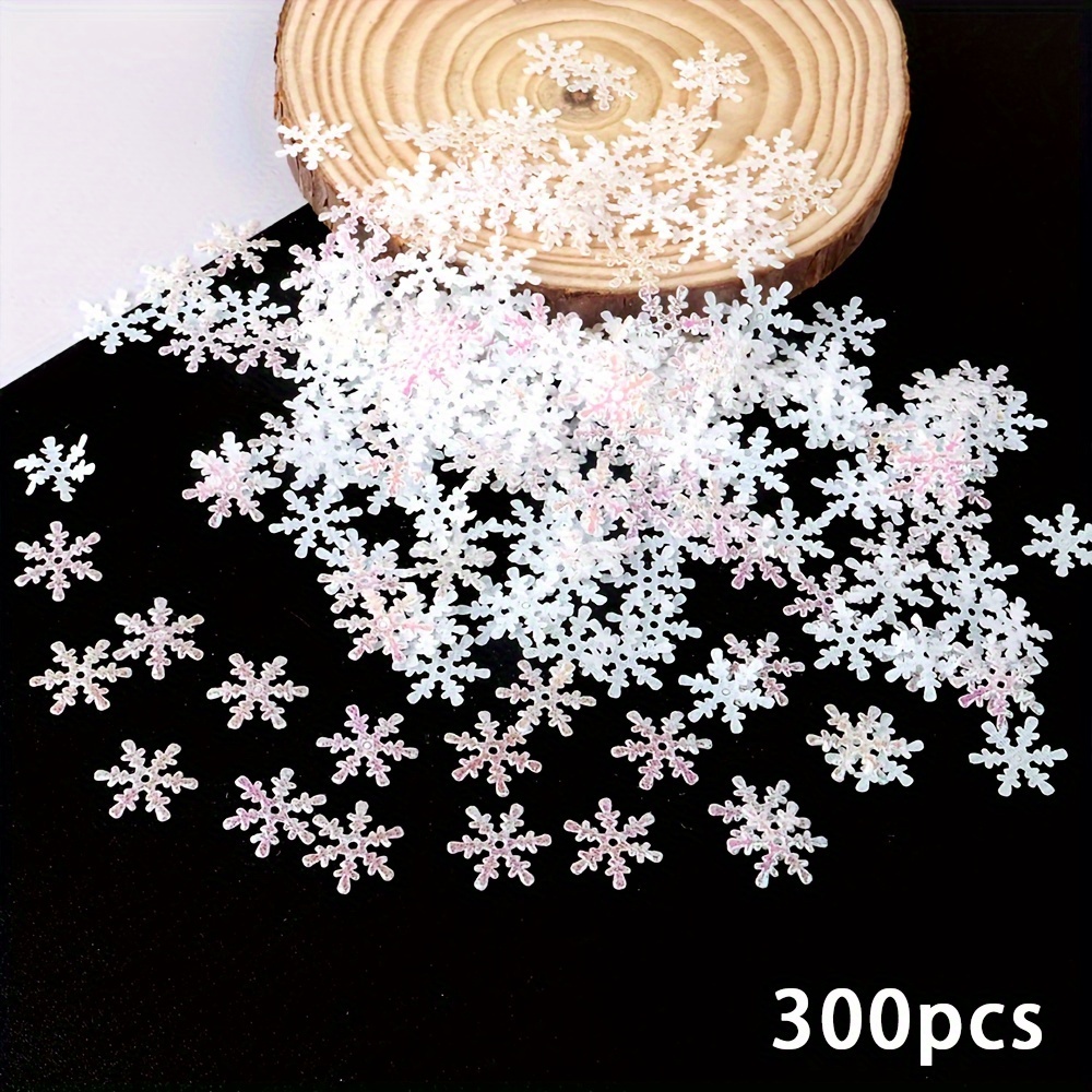 300pcs/pack, Snowflake Design Throwing Confetti, Snowflakes Confetti For  Christmas Wedding Birthday Holiday Party Table Decorations Supplies,  Snowflak
