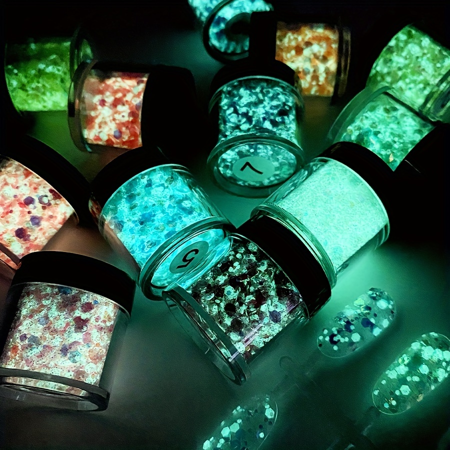 Glow In The Dark Glitter Luminous Chunky Nail Art Glitter - Temu