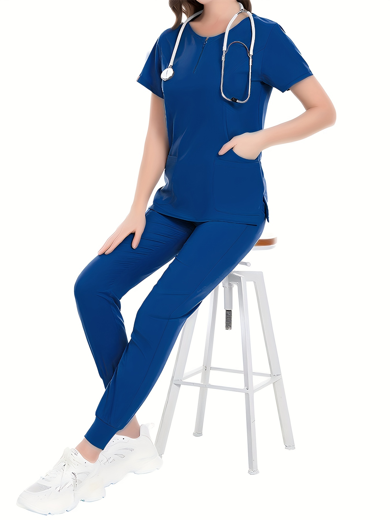  ACTIVE UNIFORMS M&M SCRUBS Short Sleeve Scoop Neck Body Suit-Breathable  Cotton Stretch (Aqua, X-Small) : Clothing, Shoes & Jewelry