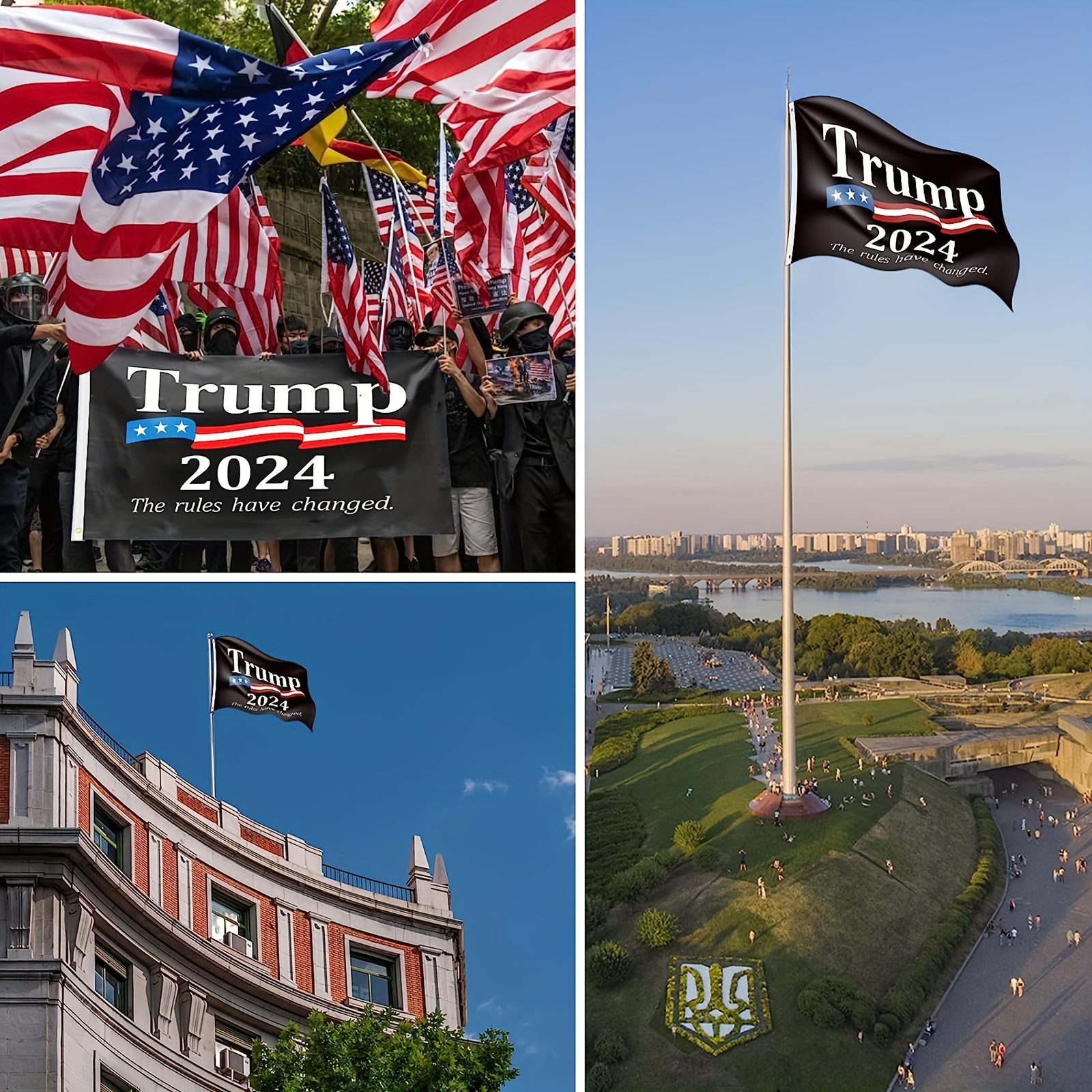 Trump 2024 Flag 3x5 FT Outdoor Flag. Donald Trump Flag for 2024 President,  Elect Trump 2024 Flag with Two Brass Grommets, Vivid Printing Banner for