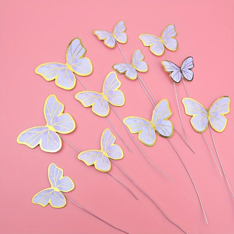 11pcs Decoración Pastel Mariposa Dorada Estilo Ins Rosa - Temu