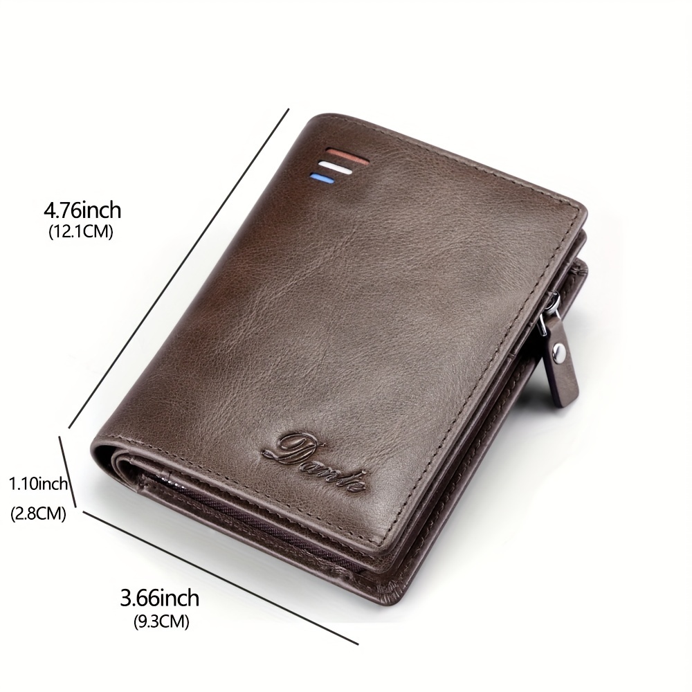 Large Zipped Men's Leather Wallet with RFID Protection