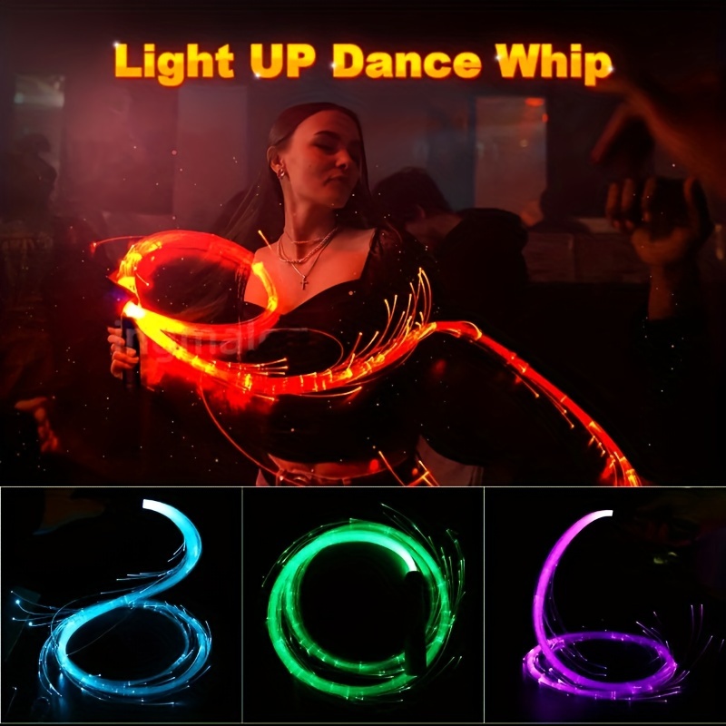 7 Colors Rechargeable Fiber Optic Dance Whip Pixel Flow Rave - Temu