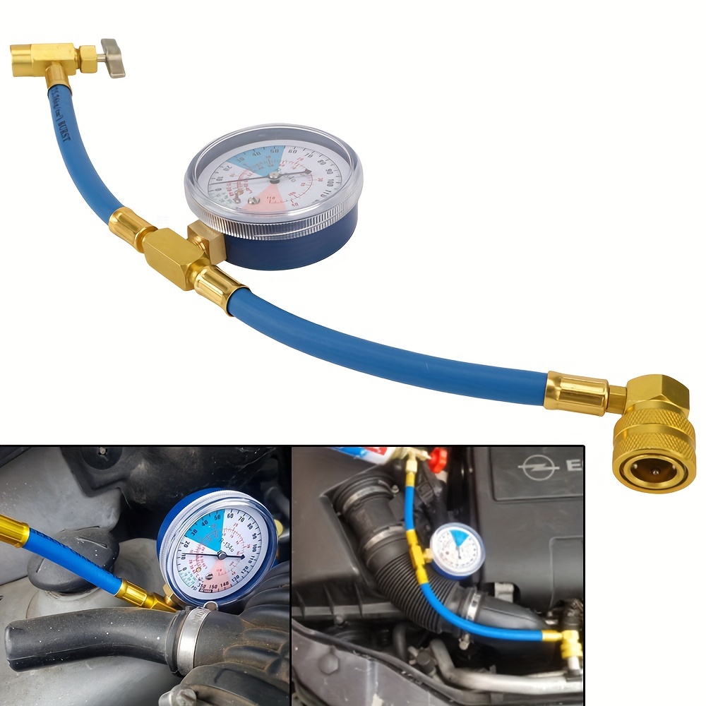 Juego de manómetros de diagnóstico HVAC AC para refrigerantes R134A R410A y  R22, herramienta de reparación de aire acondicionado de coche : :  Coche y moto