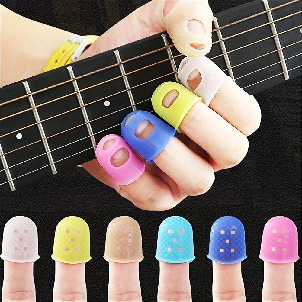 Heldig Silicone Guitar Finger Guards, Guitar Fingertips, Finger Protection  Caps, Guitar Fingertip Protectors, Finger Guards for Ukulele, Finger Guards  for Bass, 5 Sizes 40 piecesB 