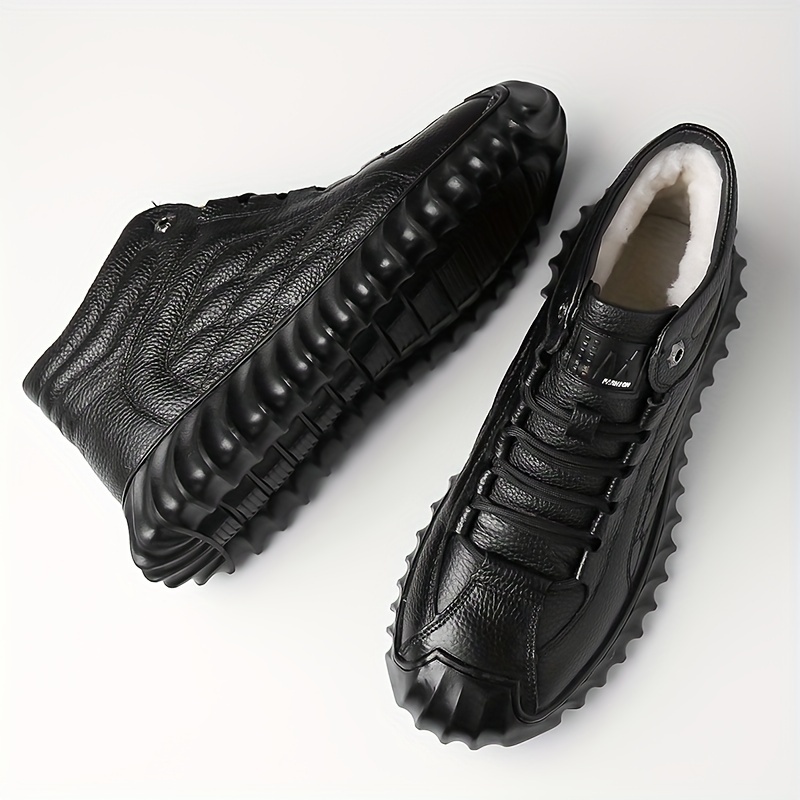 botas de nieve de invierno para hombre - forro de vellón , antideslizantes,  botas de senderismo de tobillo duraderas con cierre de cordones y de goma  para | temu Temu Ecuador