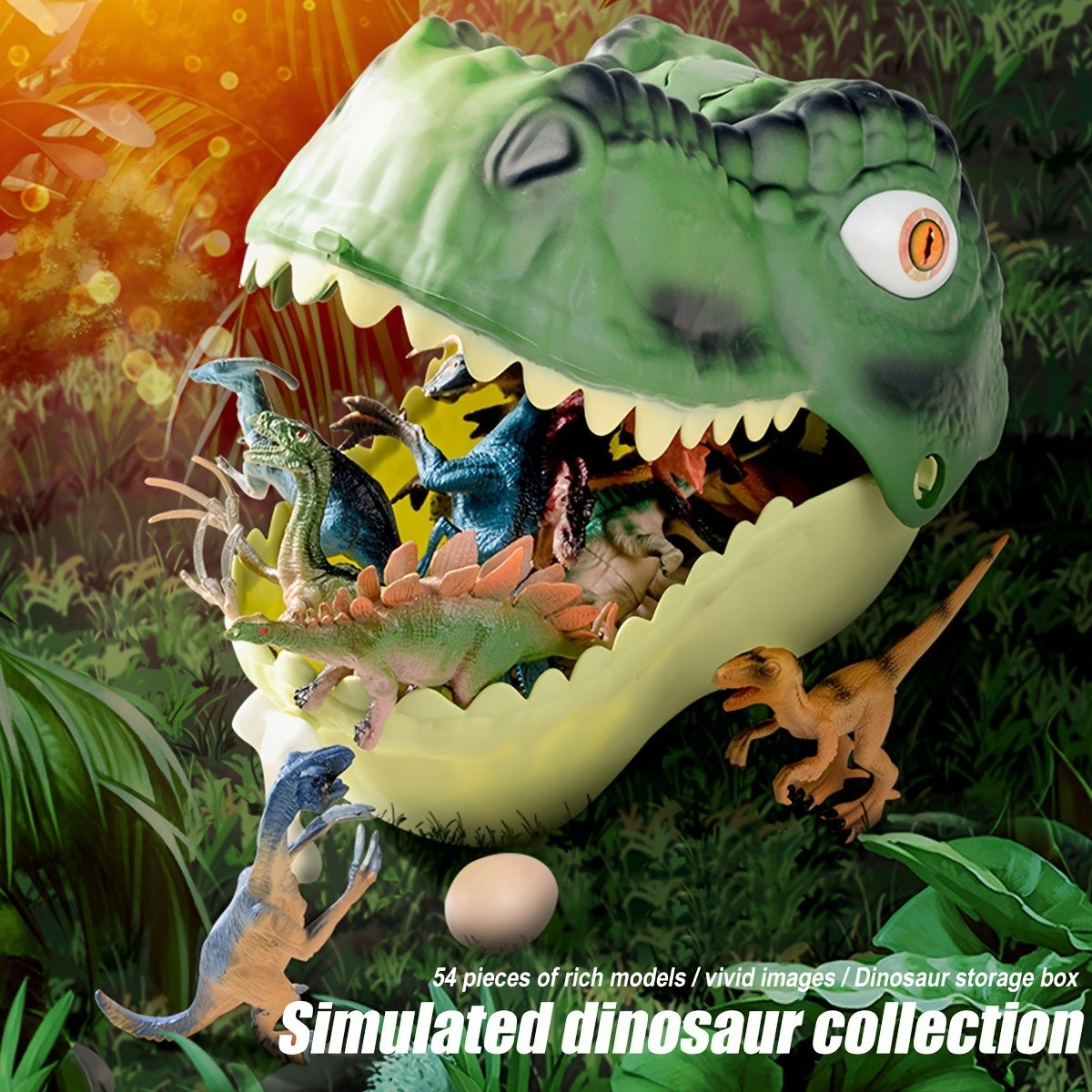 Dinosaur Toys Figure Playset With Activity Realistic Dinosaur Figures Trees  Rocks Volcano With T Rex Head Storage Box Dino Figure Toy Gift Kit For Kids  Boys - Toys & Games - Temu