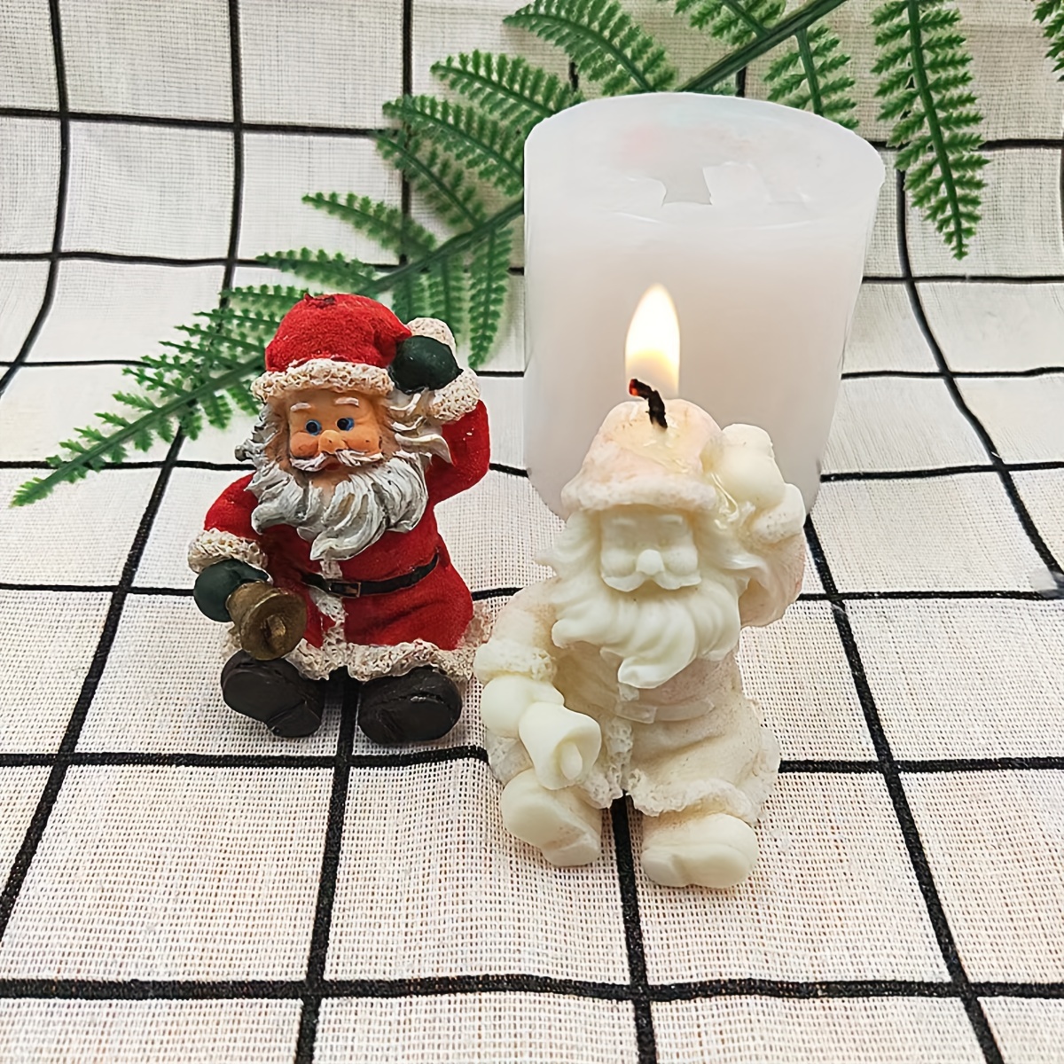 

1pc Christmas Silicone Mold, 3d Santa Claus Fondant Mold, Handmade Soap Aromatherapy Plaster Molds, For Chocolate Craft Fondant Diy Ornaments Home Decoration Gift