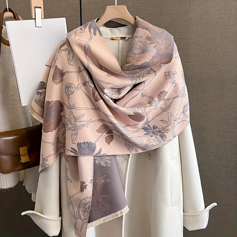 Bufanda Cashmere para Mujer Estampado de Flores