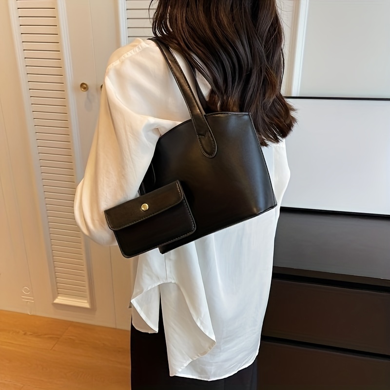 Minimalist Satchel Bag Solid Handbag for Work