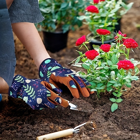 Gants de jardinage à manches longues, gants de jardinage anti-épines pour  femme, motif rose résistant aux perforations pour jardinier, fleuriste,  plantation de fleurs 