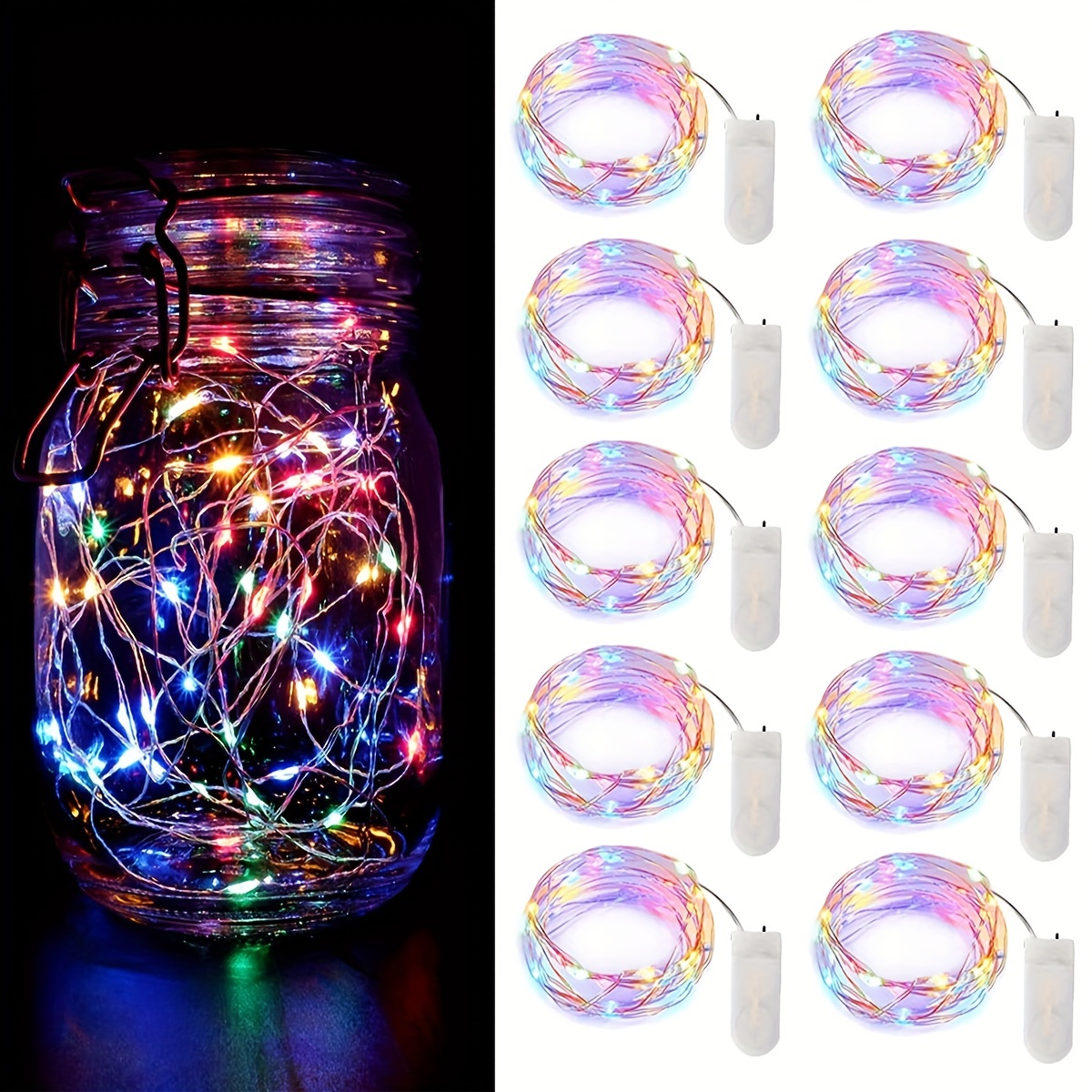 6 Foot - Battery Operated LED Fairy Lights - Waterproof with 20