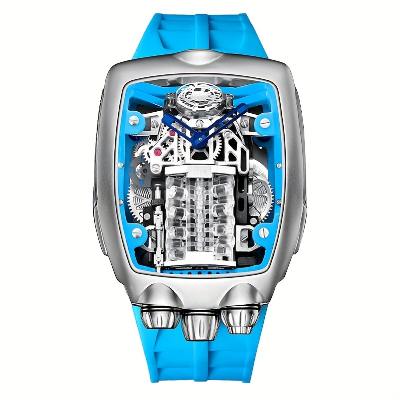 Bugatti Chiron Tourbillon Autoamtic Reloj Para Hombre Caja De