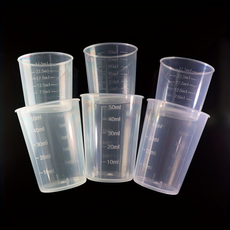 U.S. Kitchen Supply - 8 oz (250 ml) Plastic Graduated Measuring Cups with Pitcher Handles (Pack of 6), 1 Cup Capacity, Ounce, ml Markings, Measure Mix