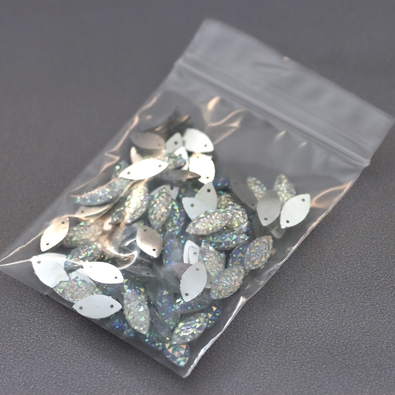 1pack Mixed Size 100pcs White Acrylic Sew-on Rhinestones For Clothing,  Shoes, Bags, Diy Crafts