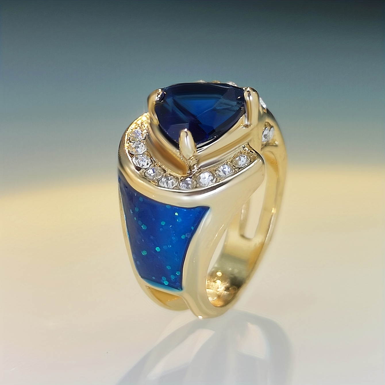 Men's Wedding Ring with Artificial Diamond Zircon Inlay