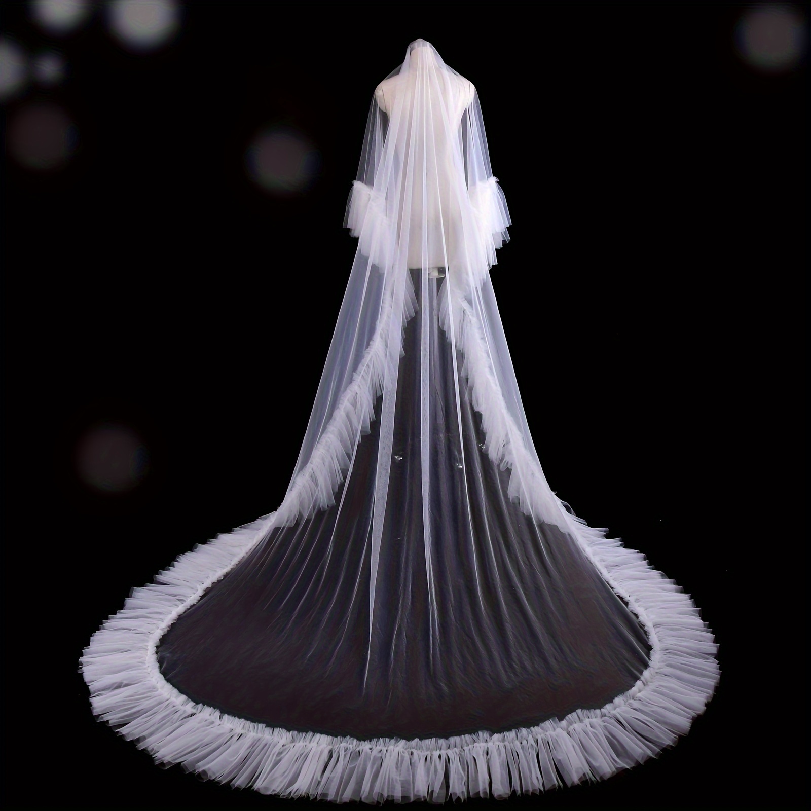 NoonOnTheMoon Wedding Veil with Blusher, Bridal Veil, Cathedral Wedding Veil, Long Veil, Royal Veil, Cathedral Veil, Sheer Veil - Cassandra