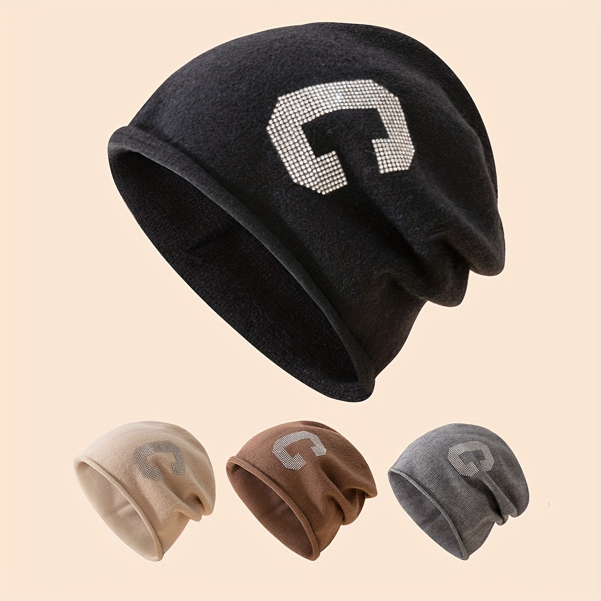 Rhinestones Beanie Temu