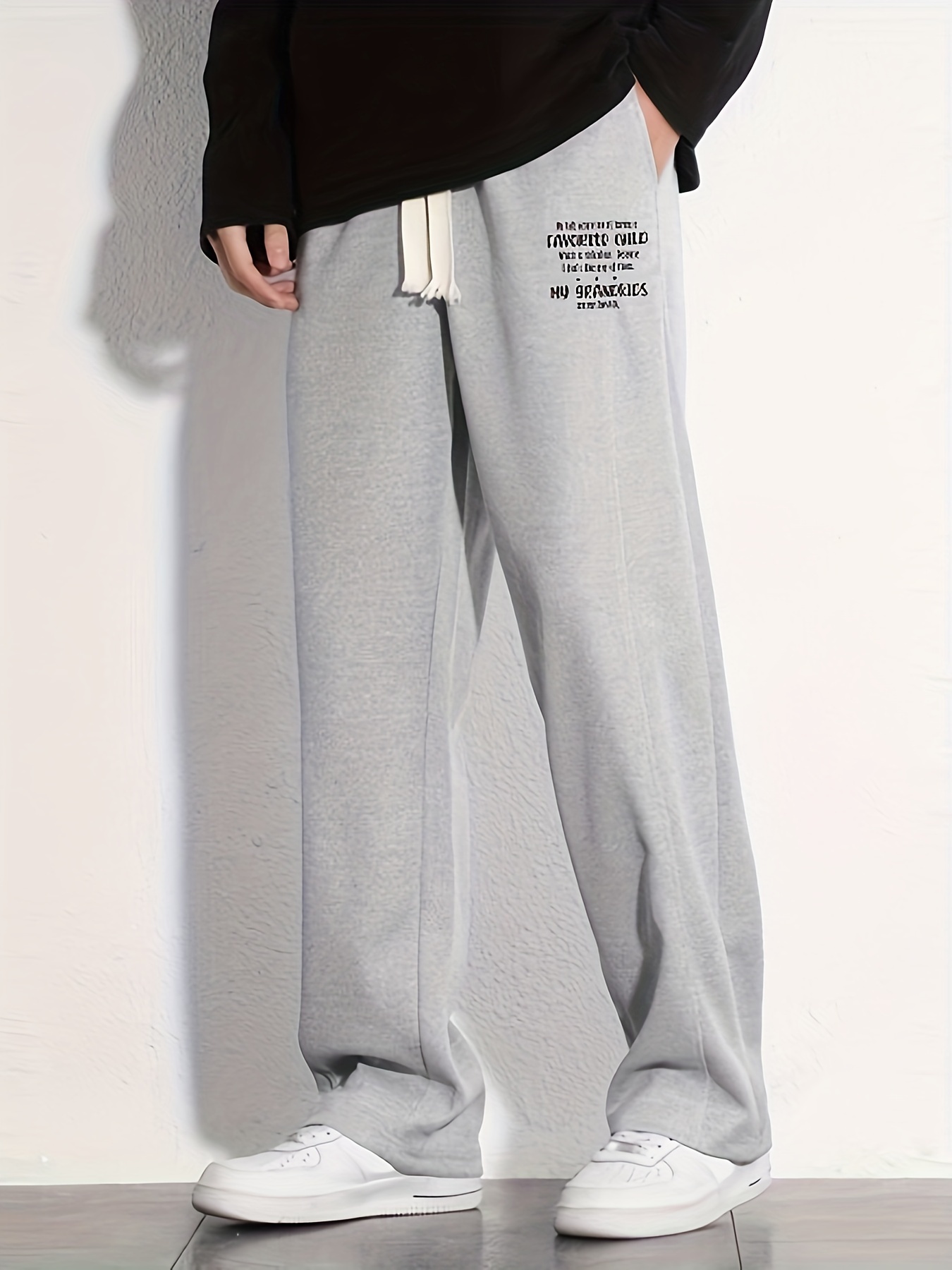 Mens cotton discount sweatpants with drawstring