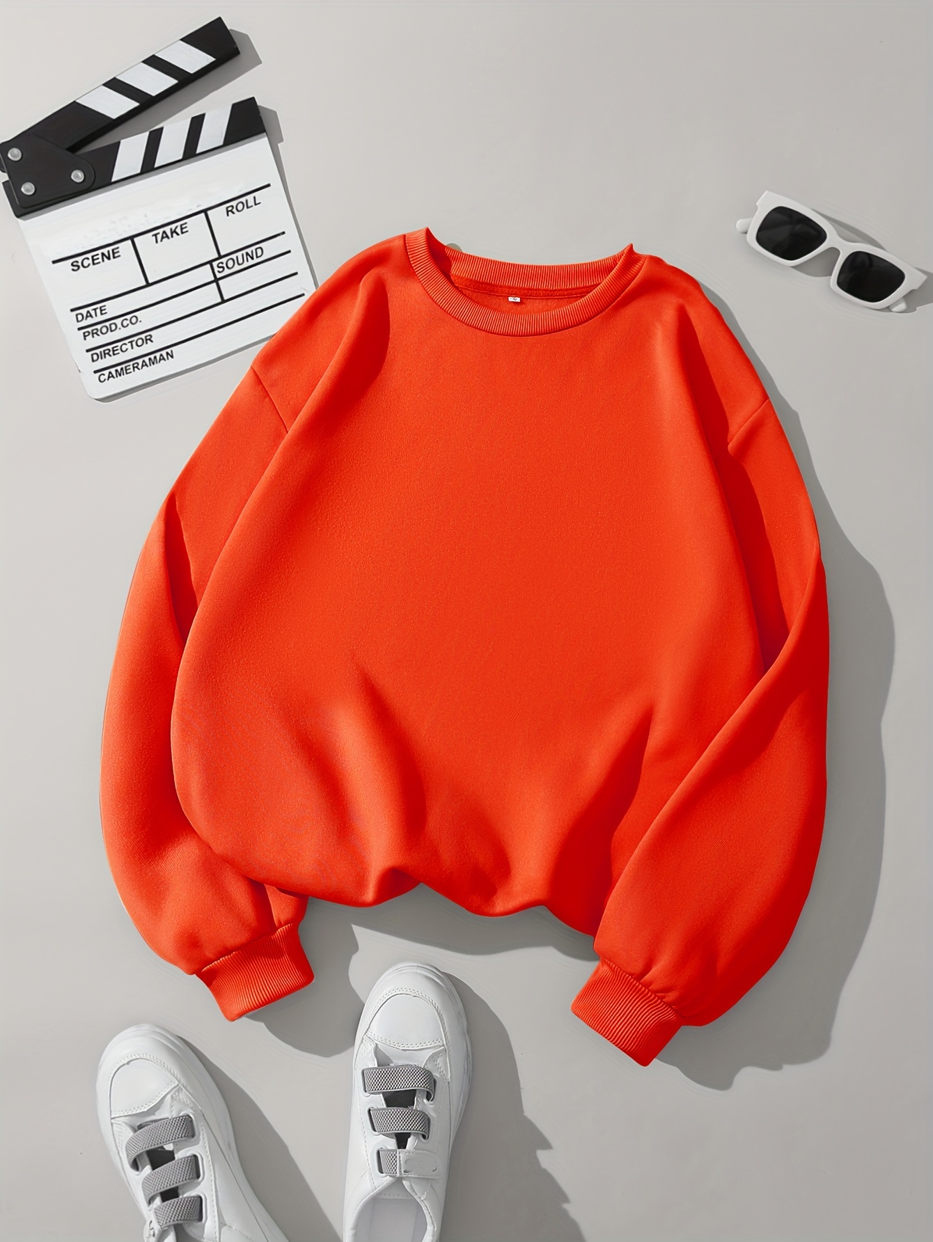 Women's Casual Long sleeved Sweatshirt Solid Color Loose - Temu