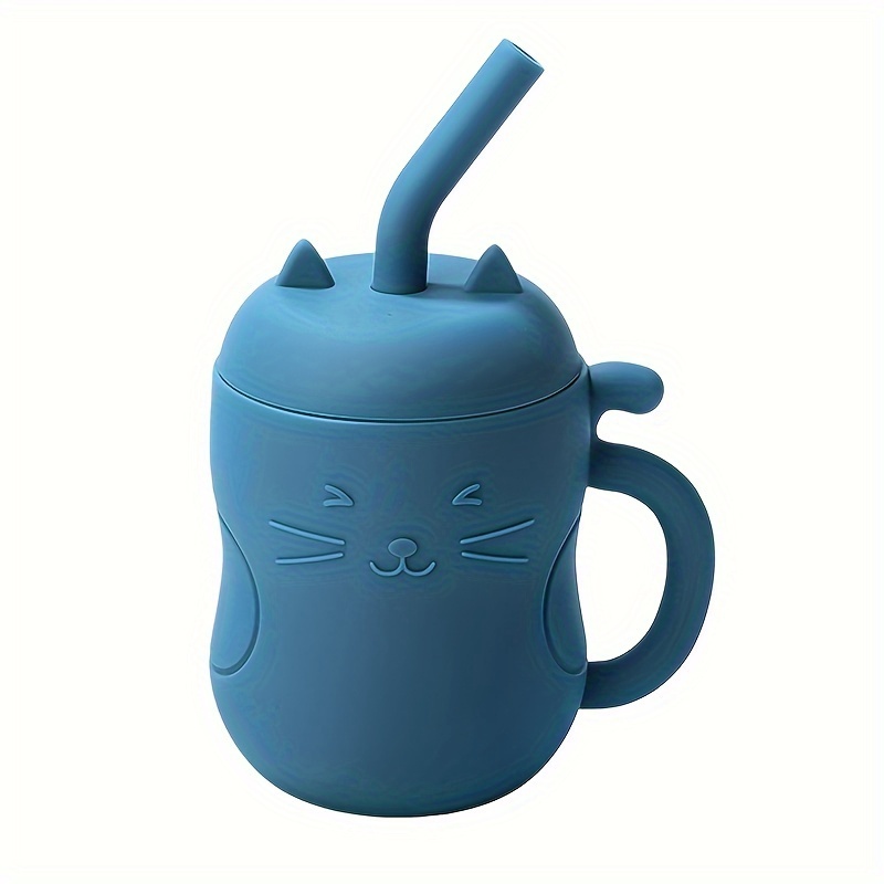 1PCS Baby Feeding Cups Silicone Drinkware Cute Cartoon Cat Sippy