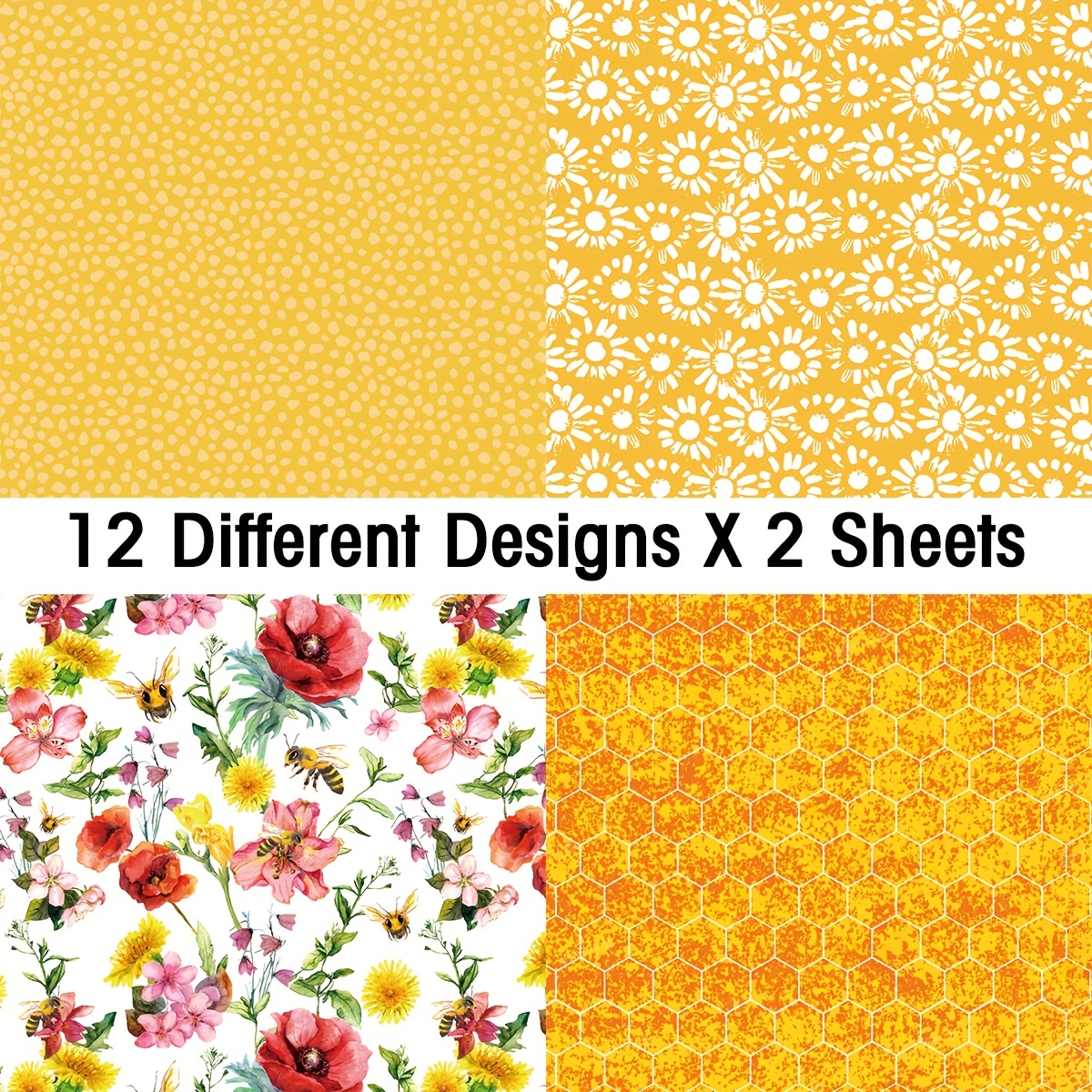 24pcs Bee & Flower Pattern Stickers For Scrapbooking, Diy Crafts,  Journaling, Gift Wrapping, Photo Album, Decorating, Art Paper, Scrapbook  Accessories