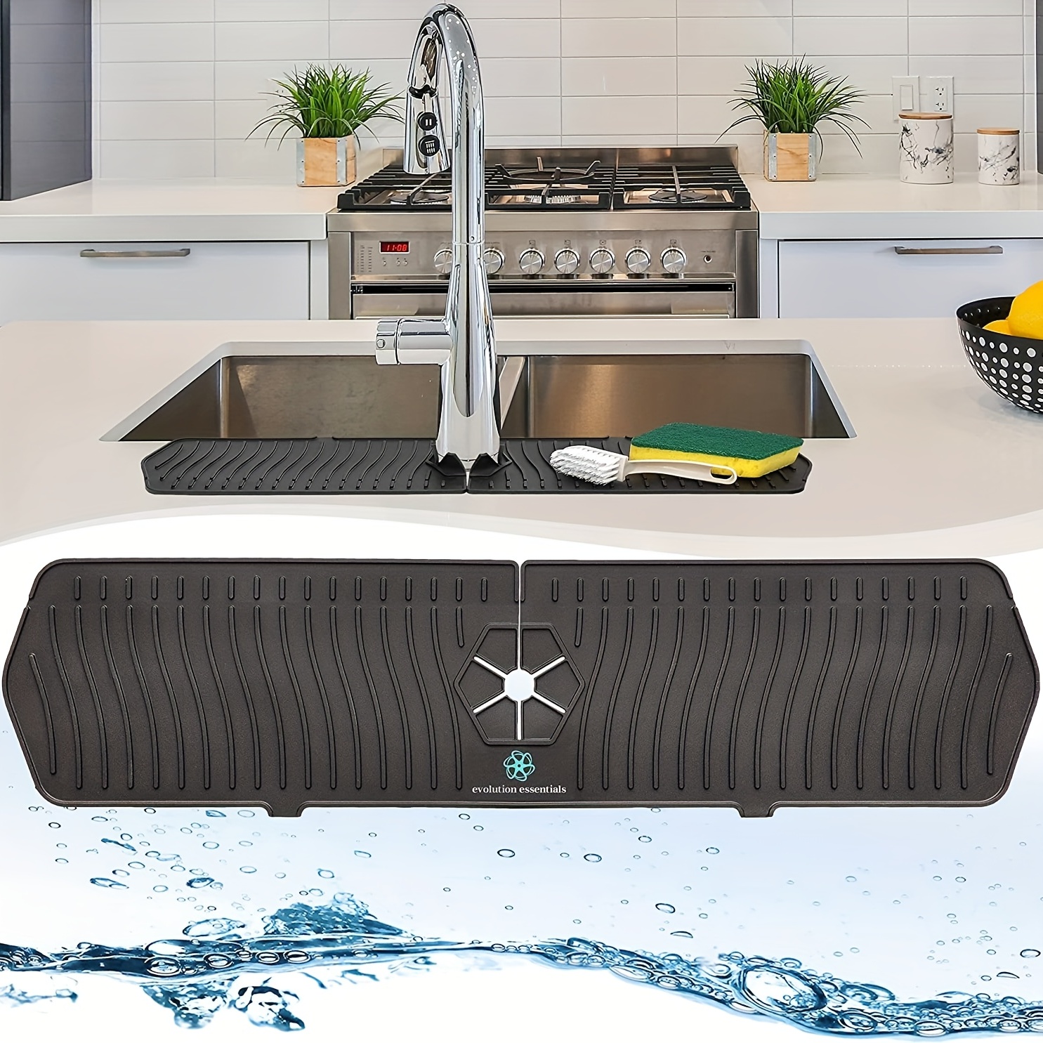 Silicone Faucet Splash Guard Silicone Sink Mat for Kitchen, Bathroom,  Laundry Room Farmhouse Bar & RV