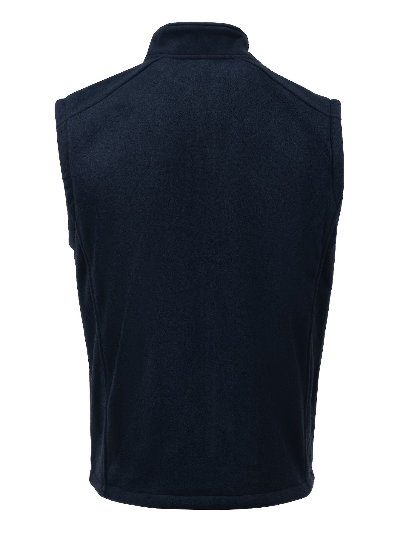 Men's Trendy Fleece Vest with Multi Pocket, Active Stand Collar Zip Up Sleeveless Jacket for Outdoor Fall Winter,Temu