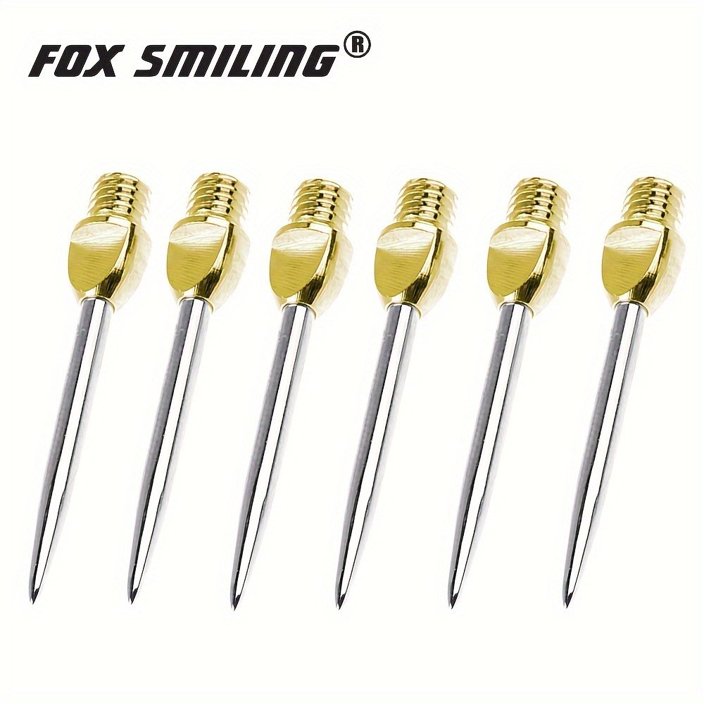 

Fox Smiling 6pcs Premium Iron Dart Tips, 2ba Screw-on For Steel Darts - Lightweight &