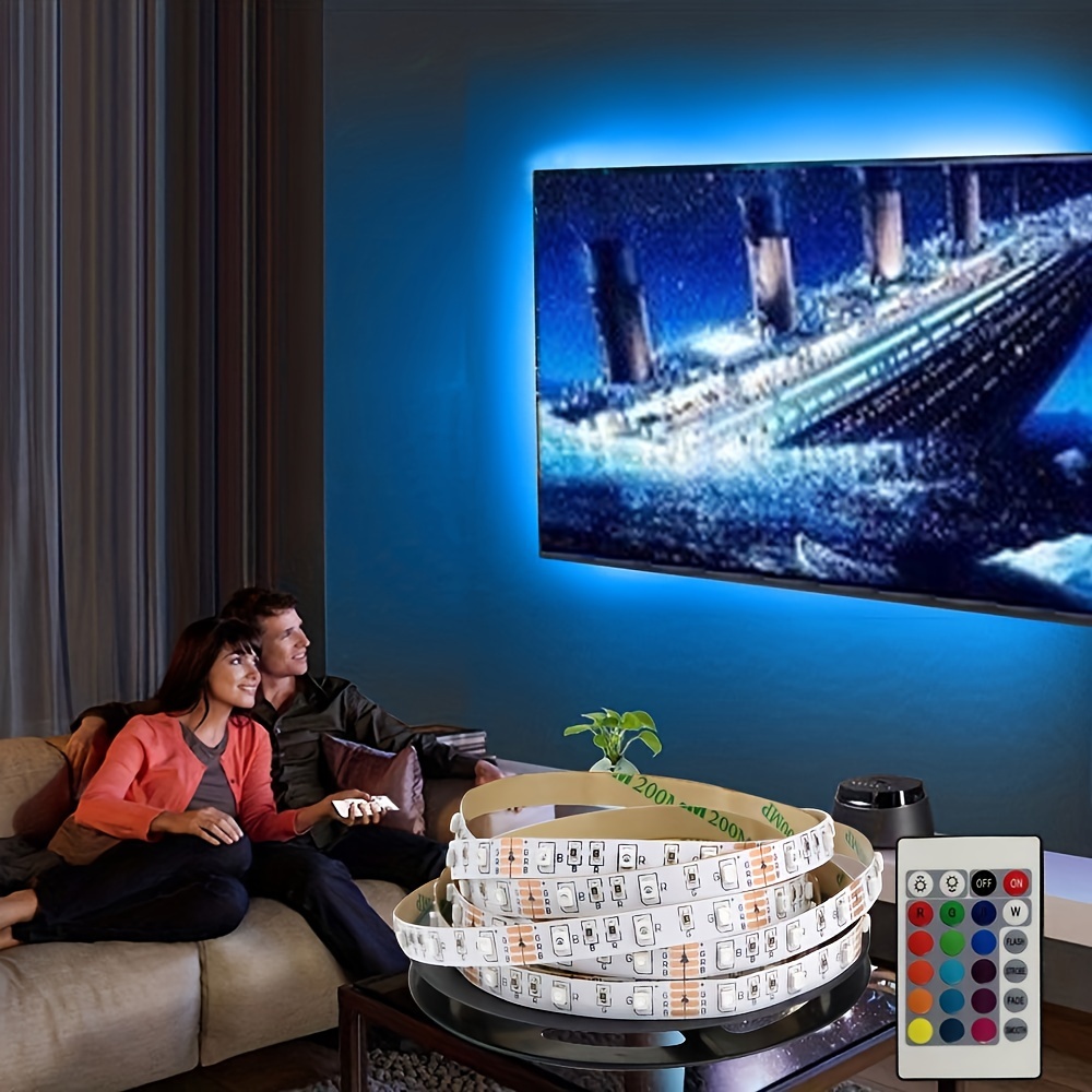  Daymeet Retroiluminación LED para TV, luces LED ICRGB de 13.1  pies para TV, USB, TV, tira de luz LED para TV de 40 a 65 pulgadas, luces LED  de color arcoíris