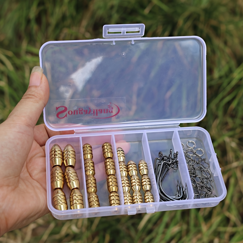 Sougayilang Brass Sinker Bullet Shape Fishing Lure Hooks Box