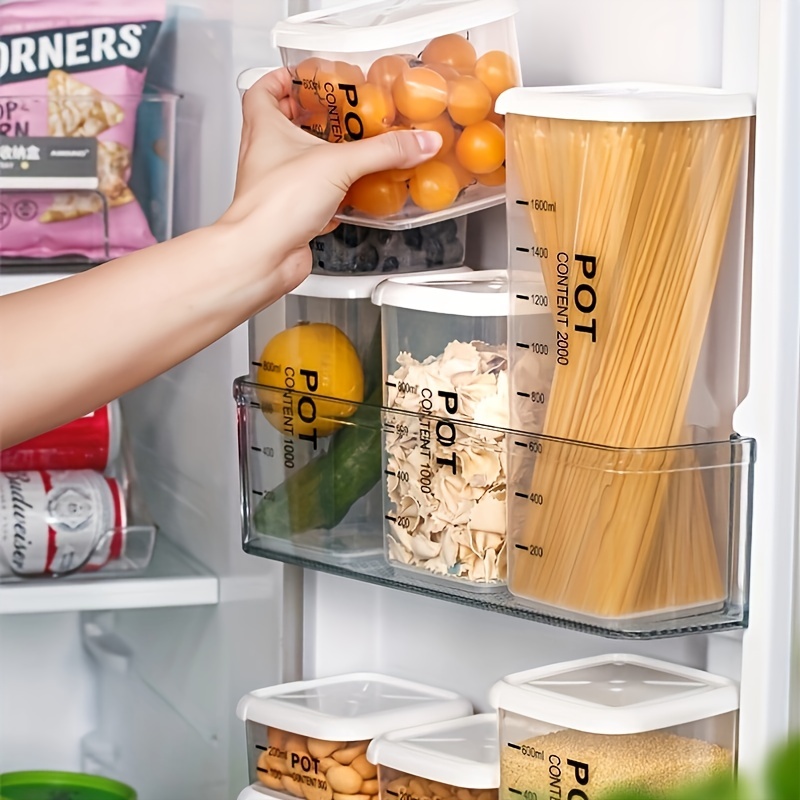 Lunchbox transparent mit Deckel Kühlschrank Konservierungsbox Küche  Lebensmittelqualität Ingwer Knoblauch Aufbewahrungsbox Fleisch Kühlschrank  Box Hot Pot Beilage Box Box