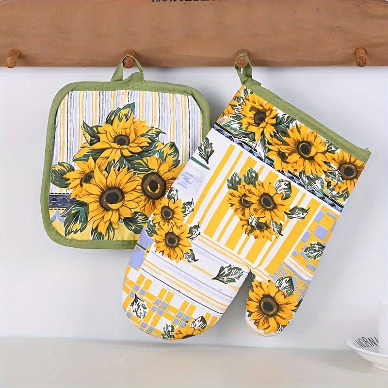 Hand Towels, Sunflower Kitchen Dish Towels Set, Yellow And White