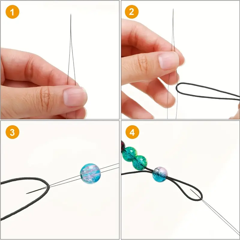 10pcs Big Eye Beading Needles Threading Tool Set for Bracelet Jewelry DIY 2  Size