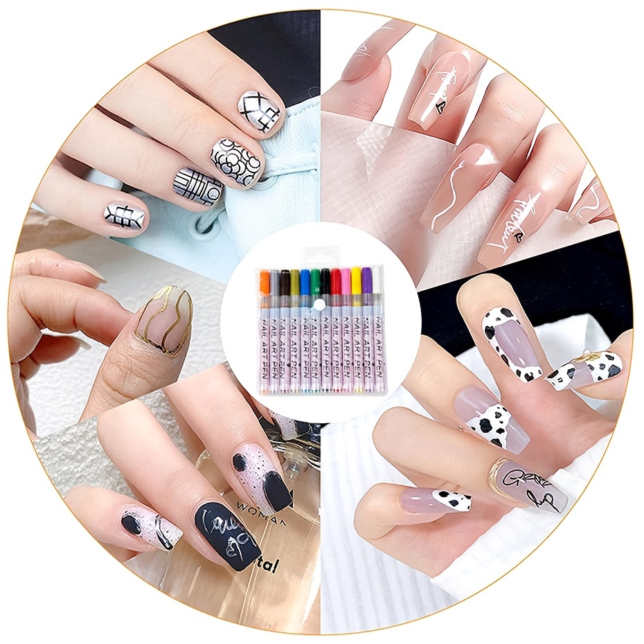 3d Nail Art Pens Nail Point Graffiti Dotting Pen Drawing - Temu