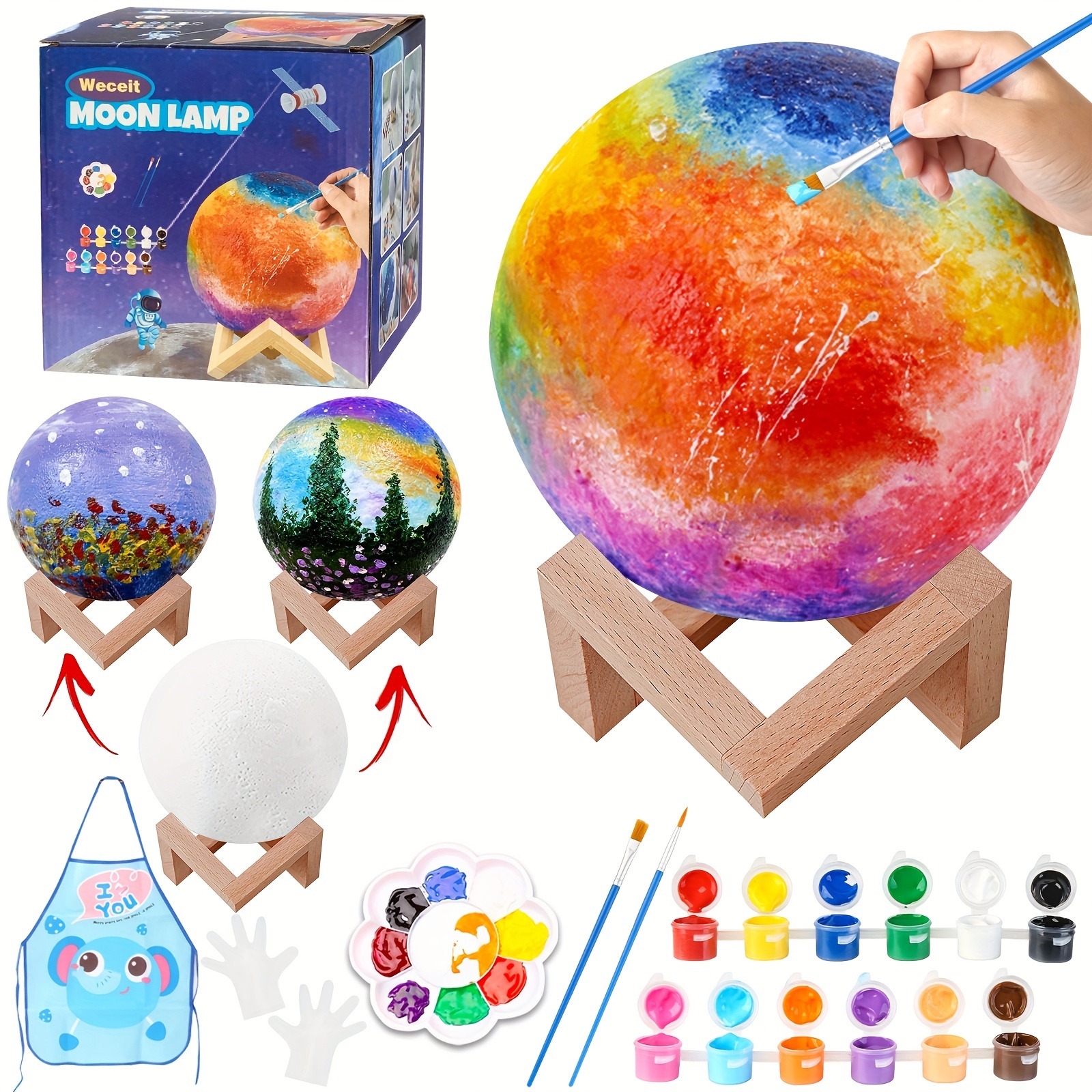 3D Coloring Kit - Space, Color Your Own Spaceman, Wood Cutouts Painting,  Arts and Crafts Kit, Boys Gift, Girls Gift, Great Gift idea, DIY Home Decor